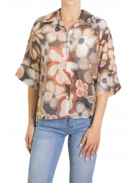 Camicia fantasia floreale manica corta